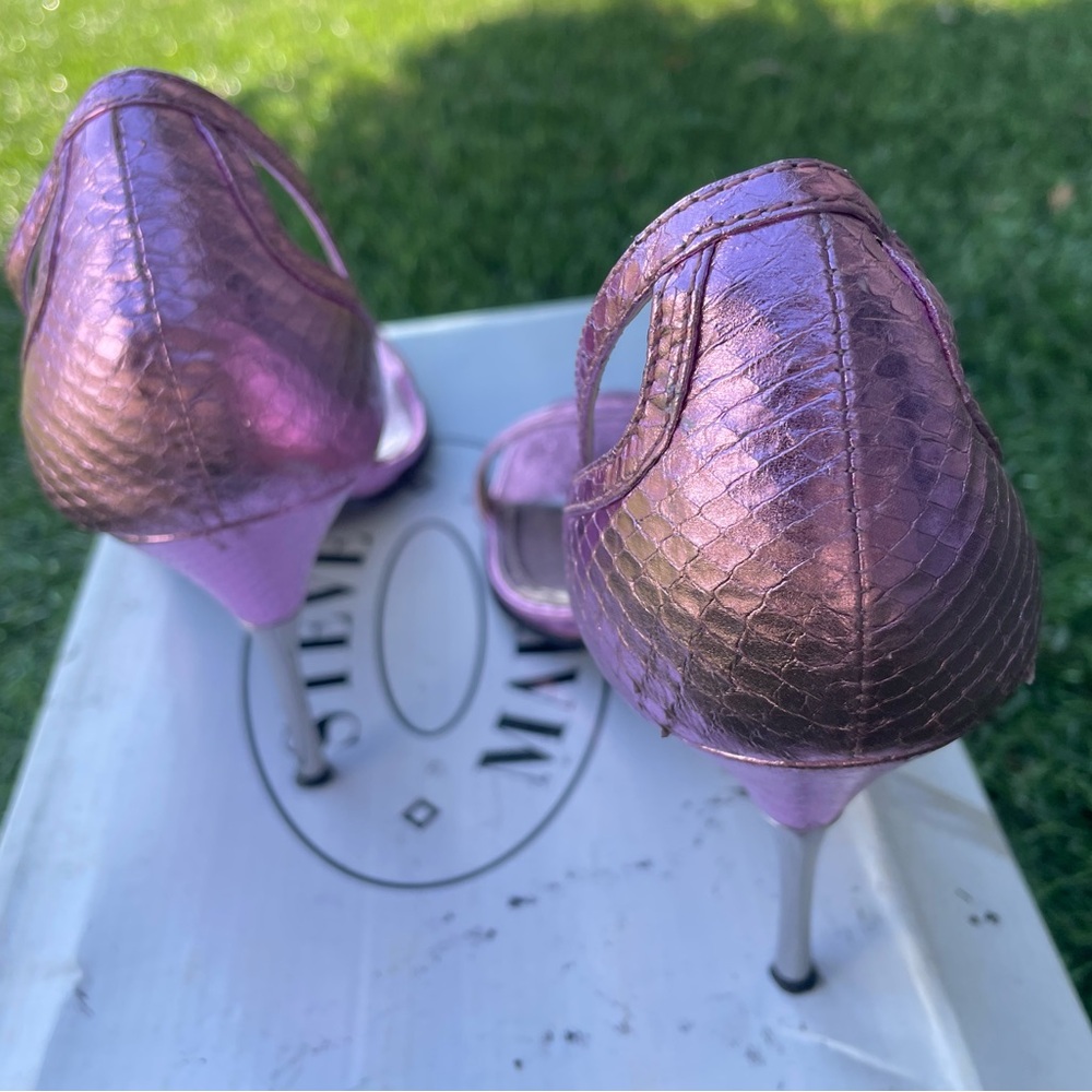 Steve Madden Scales Pink Python High Heels Sz(8) - image 2